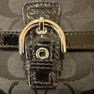 Beautiful Vintage Black Canvas with Black Patent leather Trim